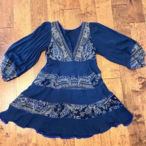 Free People My Love Blue Mini Dress